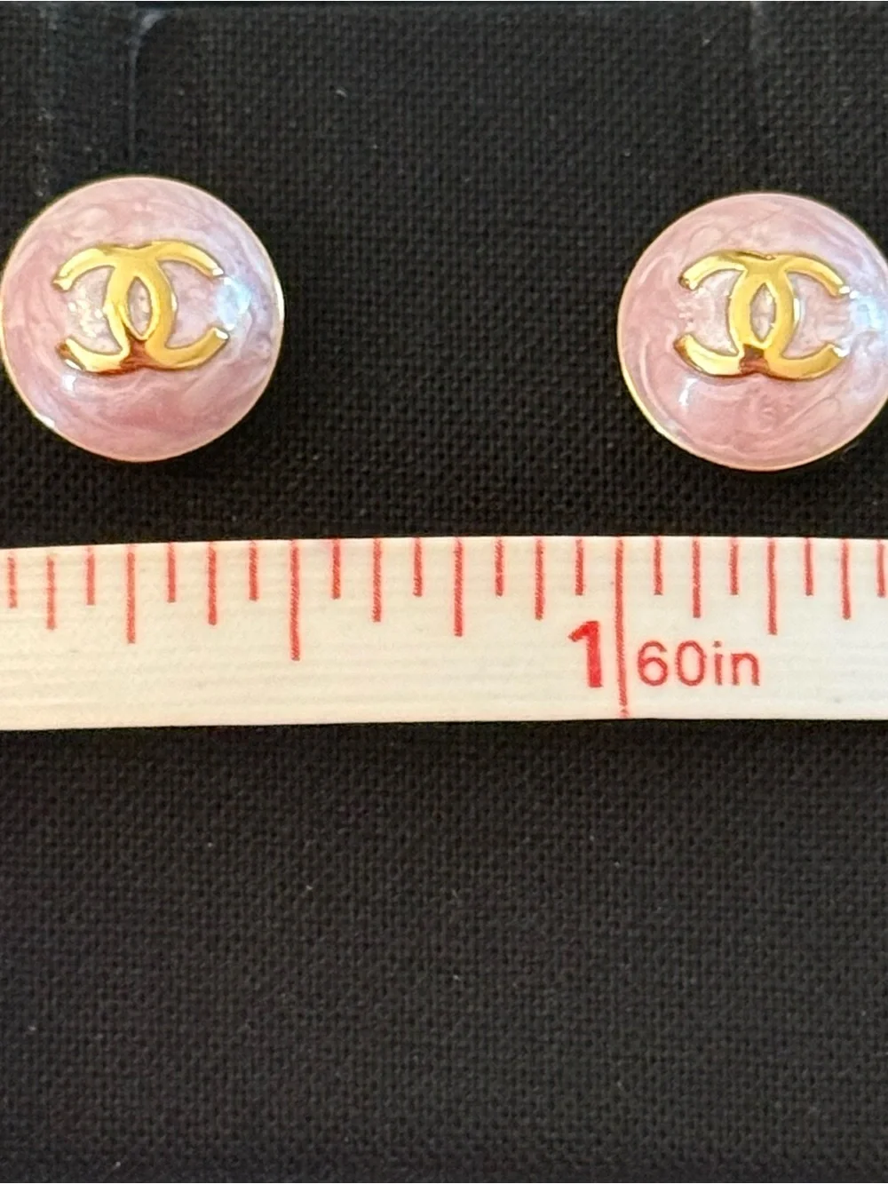 CHANEL pink stud